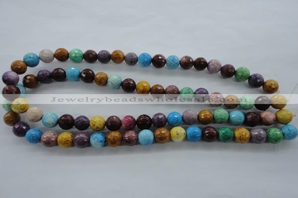 CAG4902 15.5 inches 10mm faceted round dyed white agate beads