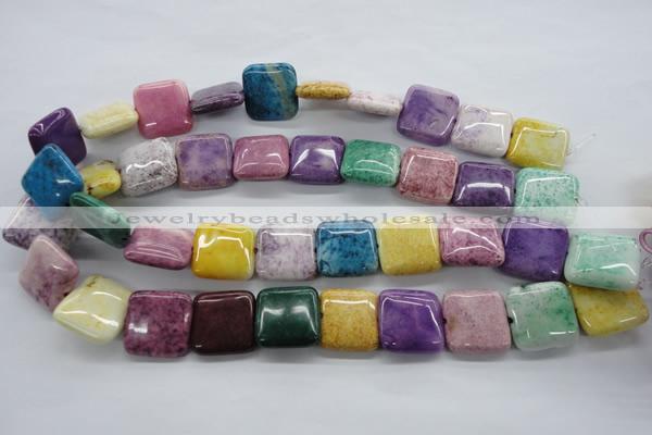 CAG4912 15.5 inches 20*20mm square dyed white agate beads