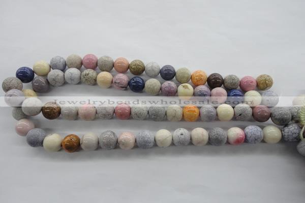 CAG4925 15.5 inches 12mm round dyed white agate beads