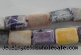 CAG4927 15.5 inches 10*14mm rectangle dyed white agate beads