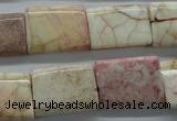 CAG4928 15.5 inches 16*20mm rectangle dyed white agate beads