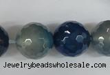 CAG5008 15.5 inches 18mm faceted round agate gemstone beads wholesale