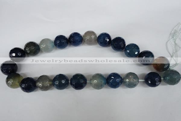 CAG5008 15.5 inches 18mm faceted round agate gemstone beads wholesale