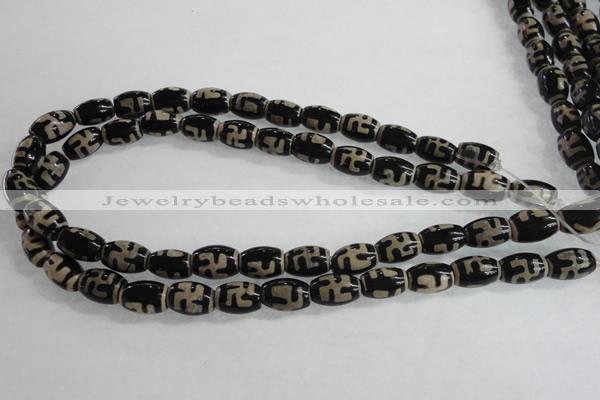 CAG5080 15.5 inches 8*12mm drum tibetan agate beads wholesale