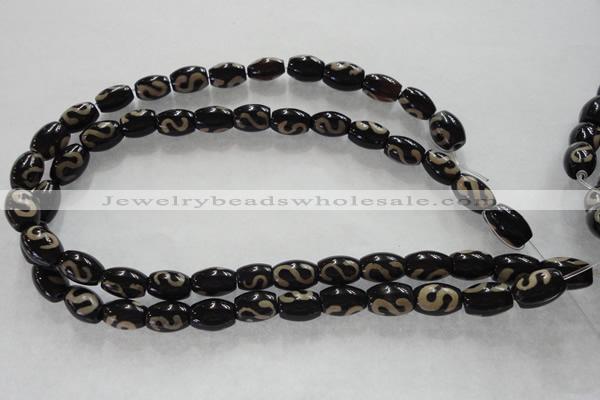 CAG5081 15.5 inches 8*12mm drum tibetan agate beads wholesale