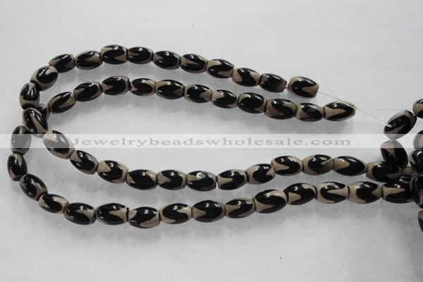 CAG5084 15.5 inches 8*12mm drum tibetan agate beads wholesale