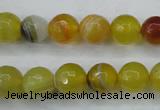 CAG5103 15.5 inches 10mm faceted round line agate beads wholesale