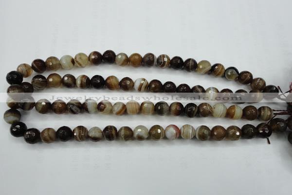 CAG5108 15.5 inches 10mm faceted round line agate beads wholesale