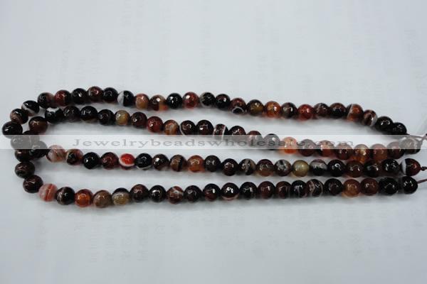 CAG5111 15.5 inches 6mm faceted round line agate beads wholesale