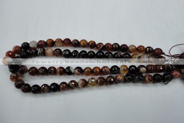 CAG5113 15.5 inches 10mm faceted round line agate beads wholesale