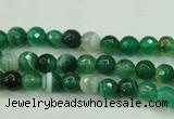 CAG5120 15.5 inches 4mm faceted round line agate beads wholesale