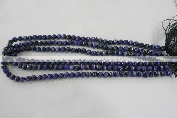 CAG5139 15 inches 6mm faceted round tibetan agate beads wholesale