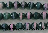 CAG5142 15 inches 8mm faceted round tibetan agate beads wholesale