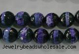 CAG5148 15 inches 10mm faceted round tibetan agate beads wholesale