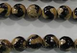 CAG5160 15 inches 10mm faceted round tibetan agate beads wholesale