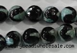 CAG5165 15 inches 12mm faceted round tibetan agate beads wholesale