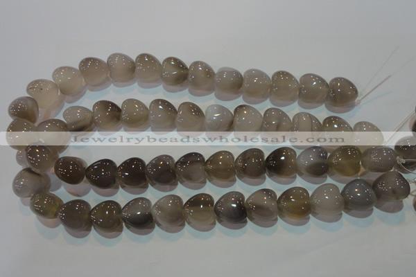 CAG5263 15.5 inches 16*16mm heart Brazilian grey agate beads