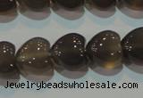 CAG5265 15.5 inches 12*12mm heart Brazilian grey agate beads