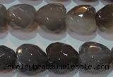 CAG5268 15.5 inches 16*16mm faceted heart Brazilian grey agate beads