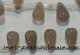 CAG5270 Top-drilled 6*11mm teardrop Brazilian grey agate beads