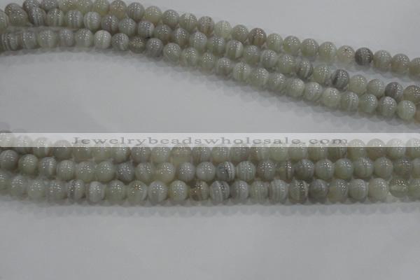 CAG5321 15.5 inches 6mm round grey line agate beads wholesale