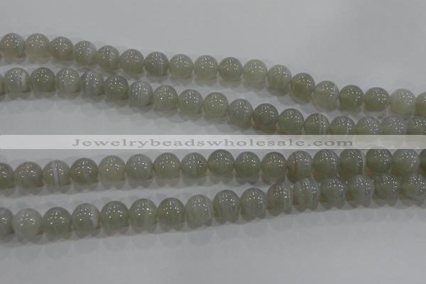 CAG5322 15.5 inches 8mm round grey line agate beads wholesale