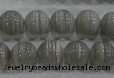 CAG5323 15.5 inches 12mm round grey line agate beads wholesale