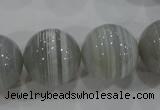 CAG5327 15.5 inches 20mm round grey line agate beads wholesale