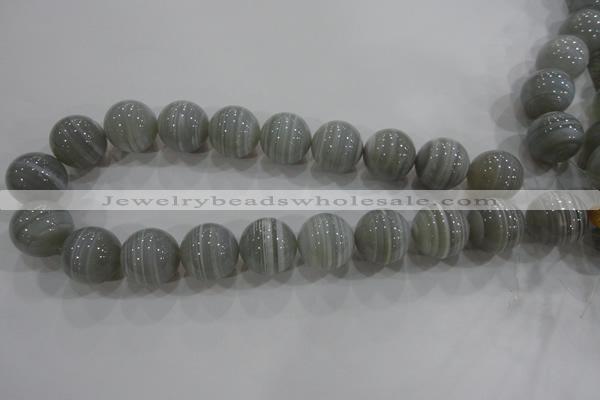 CAG5327 15.5 inches 20mm round grey line agate beads wholesale