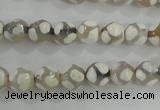 CAG5333 15.5 inches 8mm faceted round tibetan agate beads wholesale