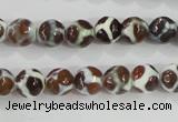 CAG5338 15.5 inches 8mm faceted round tibetan agate beads wholesale