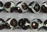 CAG5341 15.5 inches 14mm faceted round tibetan agate beads wholesale