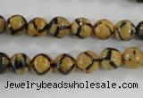 CAG5343 15.5 inches 8mm faceted round tibetan agate beads wholesale