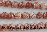 CAG5357 15.5 inches 8mm faceted round tibetan agate beads wholesale