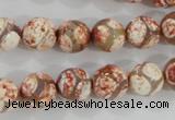 CAG5358 15.5 inches 10mm faceted round tibetan agate beads wholesale