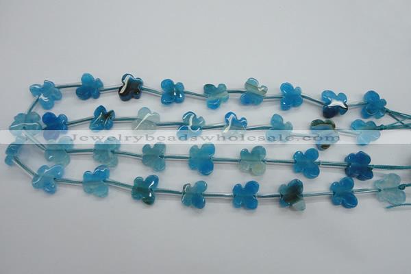 CAG5373 15.5 inches 13*15mm carved butterfly dragon veins agate beads