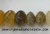 CAG5411 8*12mm – 13*22mm faceted rondelle dragon veins agate beads