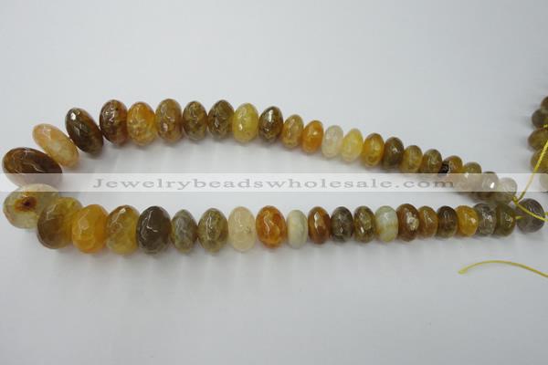 CAG5411 8*12mm – 13*22mm faceted rondelle dragon veins agate beads