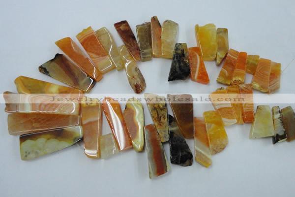 CAG5452 15.5 inches 16*20mm - 17*70mm freeform agate gemstone beads