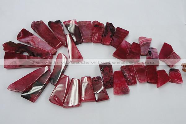 CAG5454 15.5 inches 12*20mm - 16*70mm freeform agate gemstone beads