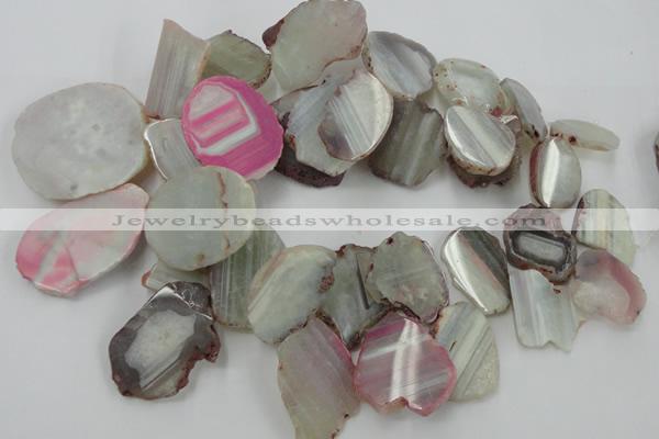 CAG5471 15.5 inches 16*22mm - 40*45mm freeform agate gemstone beads