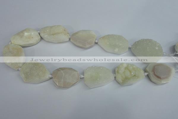 CAG5480 15.5 inches 22*30mm - 30*40mm freeform agate gemstone beads