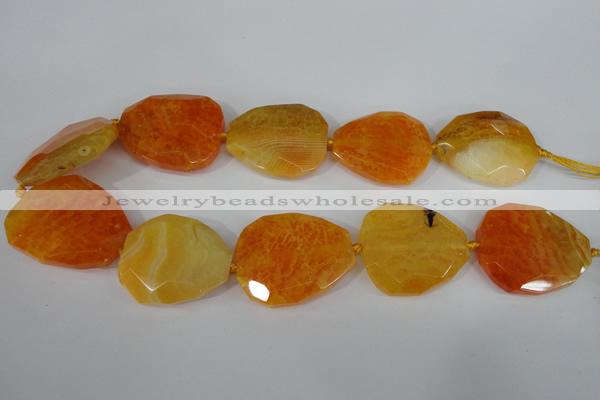 CAG5486 15.5 inches 30*35mm – 35*40mm faceted freeform agate beads