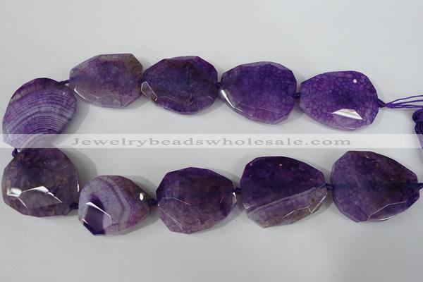 CAG5487 15.5 inches 30*35mm – 35*40mm faceted freeform agate beads