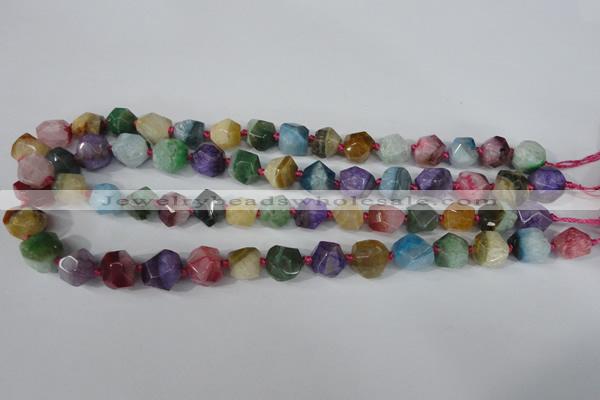 CAG5491 15.5 inches 13*13mm faceted nuggets agate gemstone beads