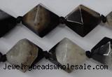 CAG5495 15.5 inches 18*18mm faceted bicone agate gemstone beads