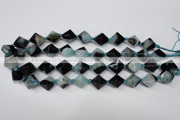 CAG5498 15.5 inches 18*18mm faceted bicone agate gemstone beads