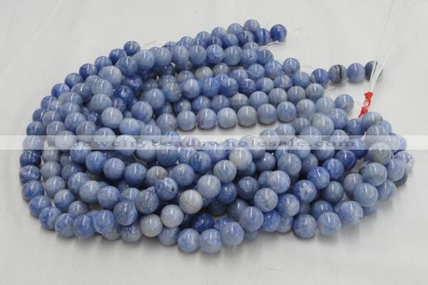 CAG550 16 inches 4mm round blue agate gemstone beads wholesale