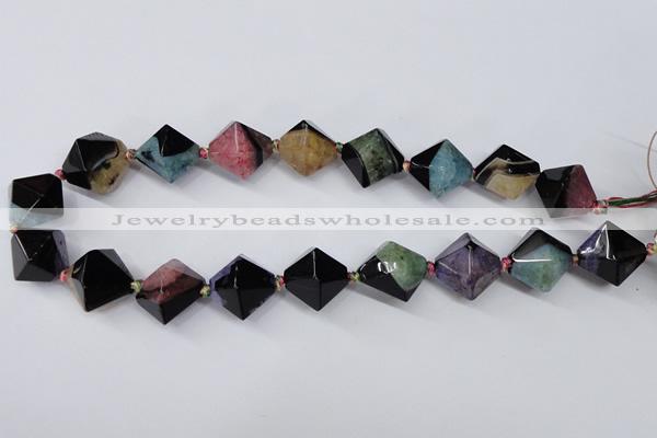 CAG5501 15.5 inches 20*20mm faceted bicone agate gemstone beads