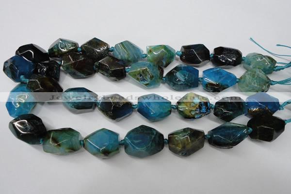 CAG5506 15.5 inches 15*20mm – 20*25mm faceted nuggets agate beads